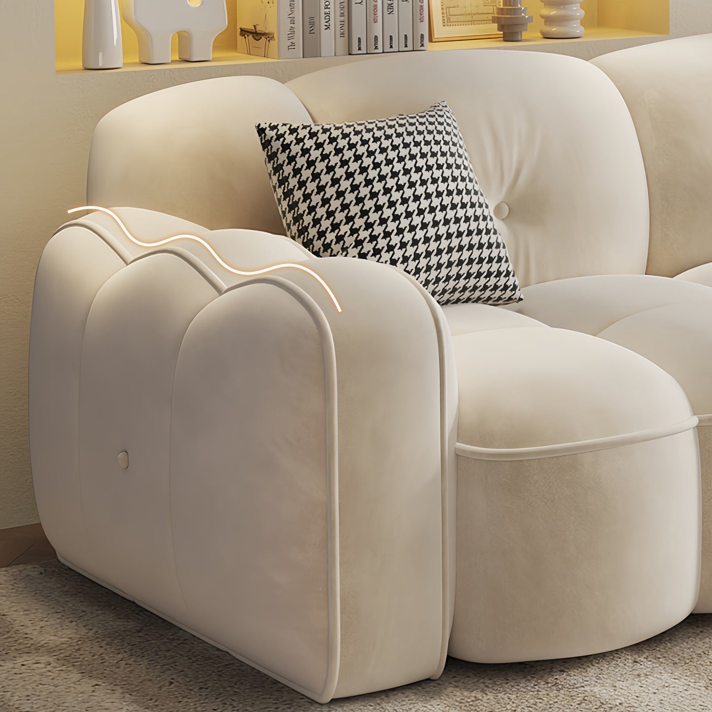 JOY Home Fleece Fabric Overstuffed Multifunction Sofa set for Livingroom Office