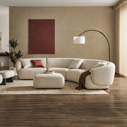 JOY HOME Wood White Modular Sofa for Modern Homes