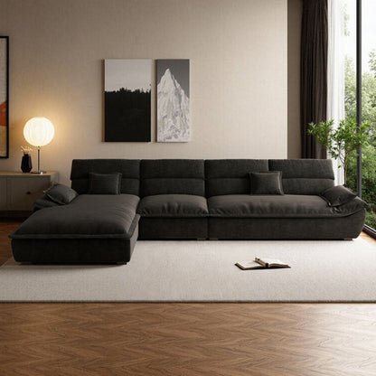 JOY HOME Wood White Sectional Sofa for Modern Homes