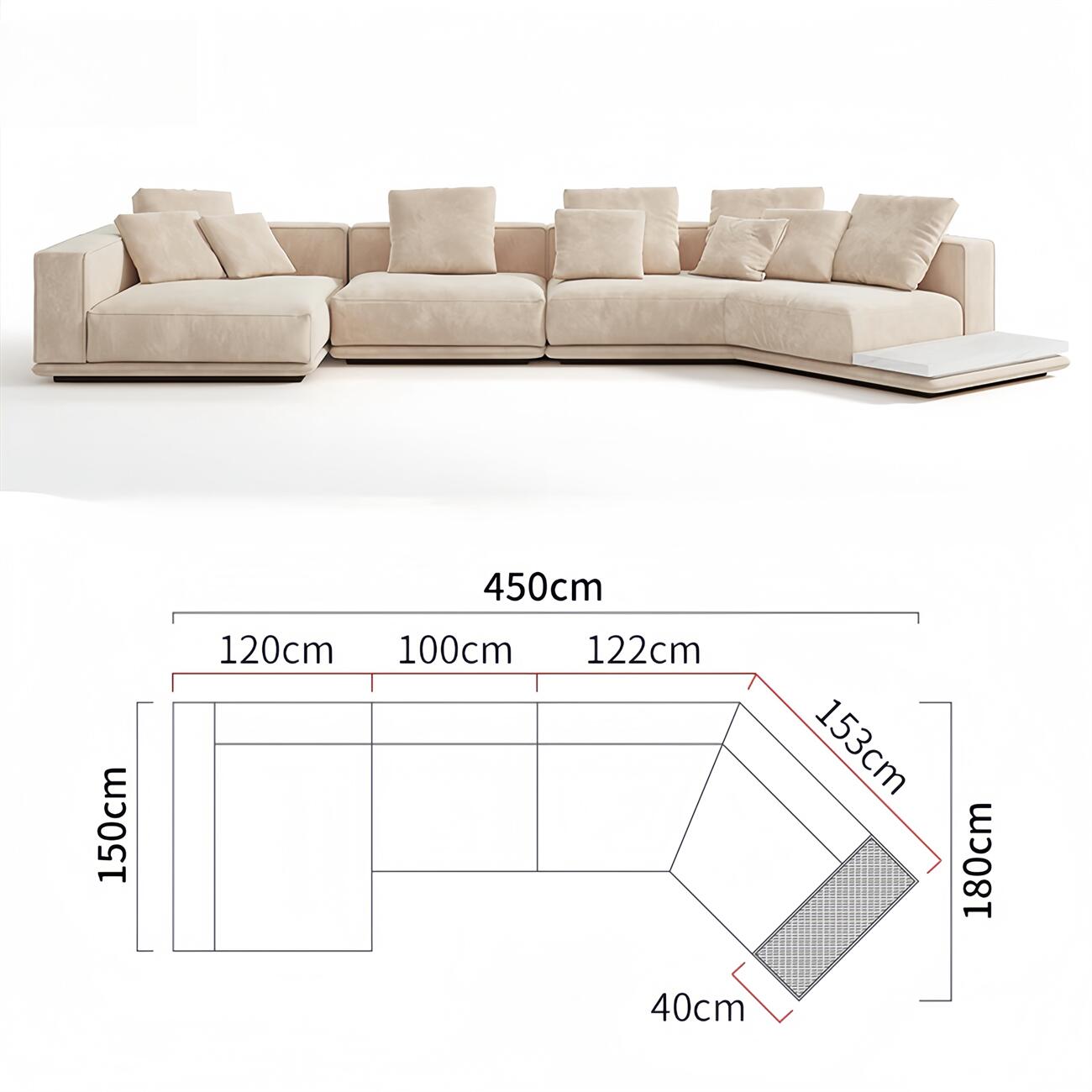 JOY Home Light Luxury Linen Cotton  Fabric Cloud Shaped Sofa set for Livingroom