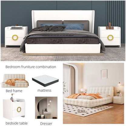 JOY Home Bedroom Furniture Bed Frame with Mattress Bedside table Dresser