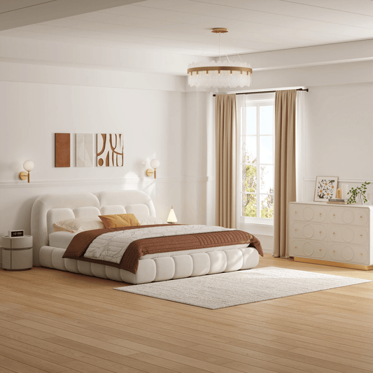 JOY HOME Bed: Bed Frame Modern Velvet King Queen Size for bedroom Without Mattress in Dubai sho