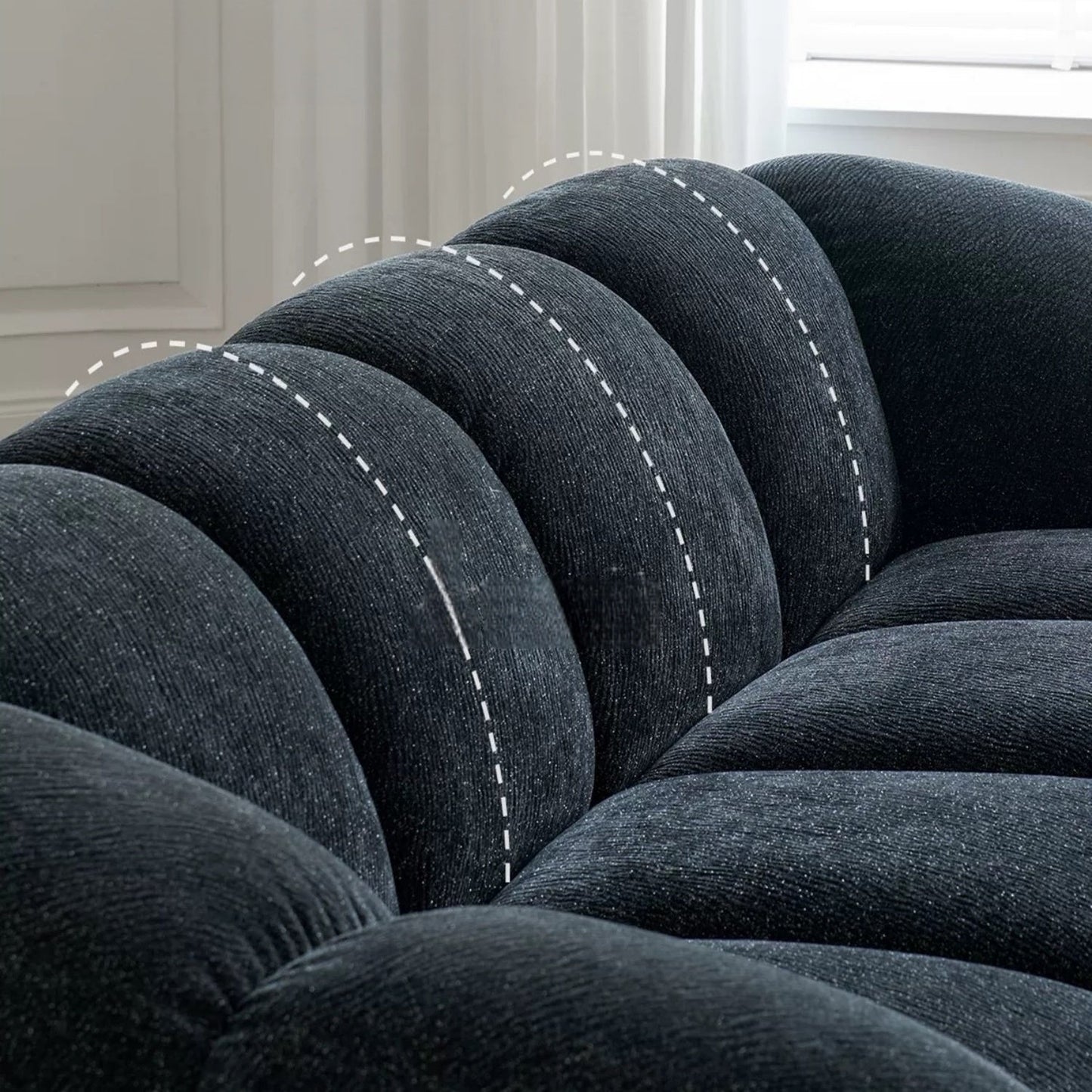 JOY HOME Wood Black Cloud Sofa