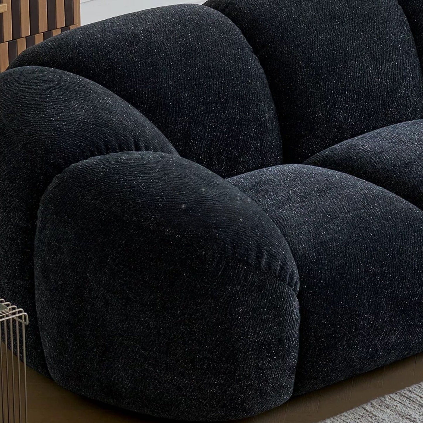 JOY HOME Wood Black Cloud Sofa