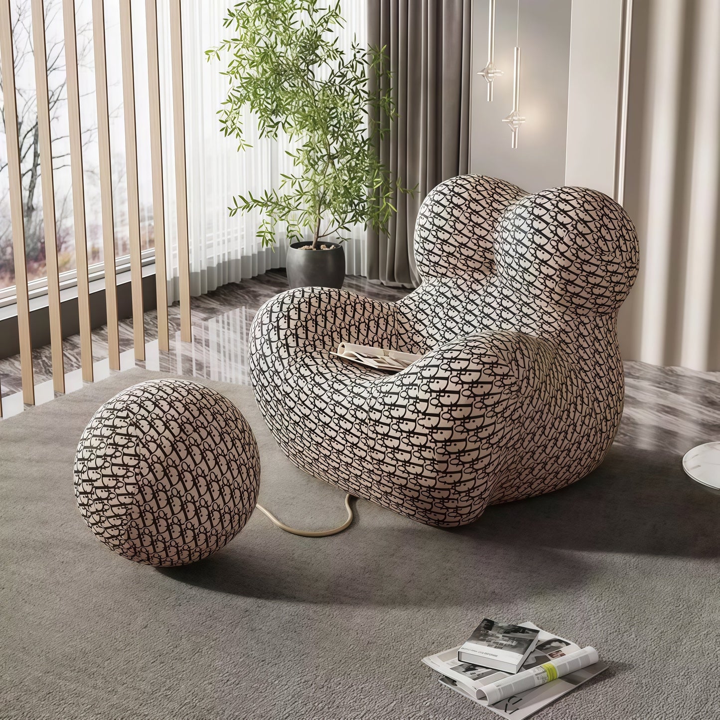JOY HOME Chair in Beige White
