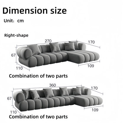 Multi-Color L-Shape Sectional Sofa | 4 Colors, 2.7m-3.6m Sizes
