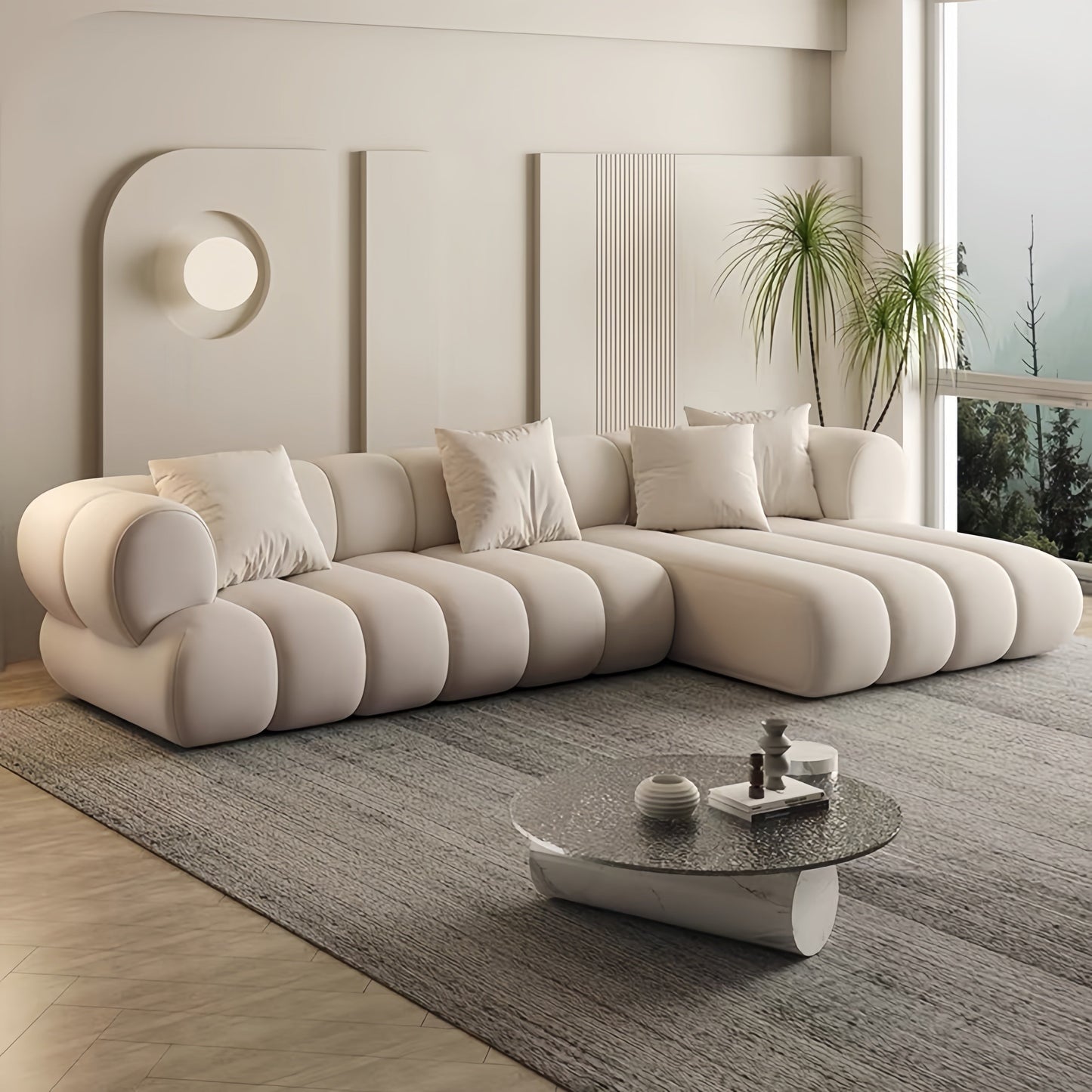 JOY HOME Sofa: Fleece Fabric Overstuffed Multifunction Sofa set for Livingroom Office in Dubai