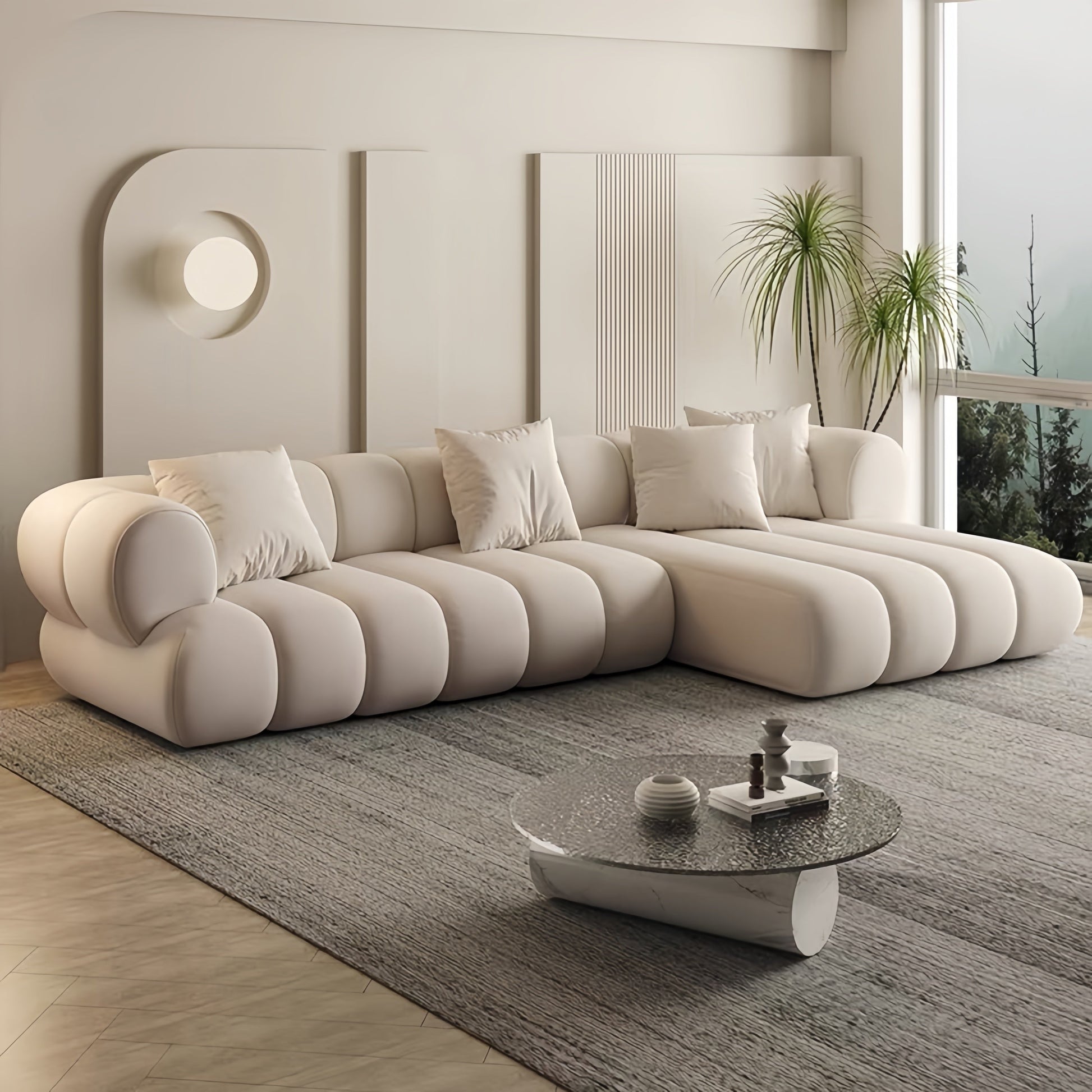 JOY HOME Sofa: Fleece Fabric Overstuffed Multifunction Sofa set for Livingroom Office in Dubai