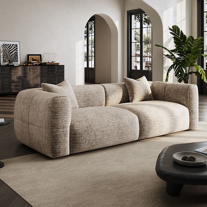 JOY HOME Sofa: Light Luxury Fabric Cloud Shaped Sofa set for Livingroom in Dubai showroom