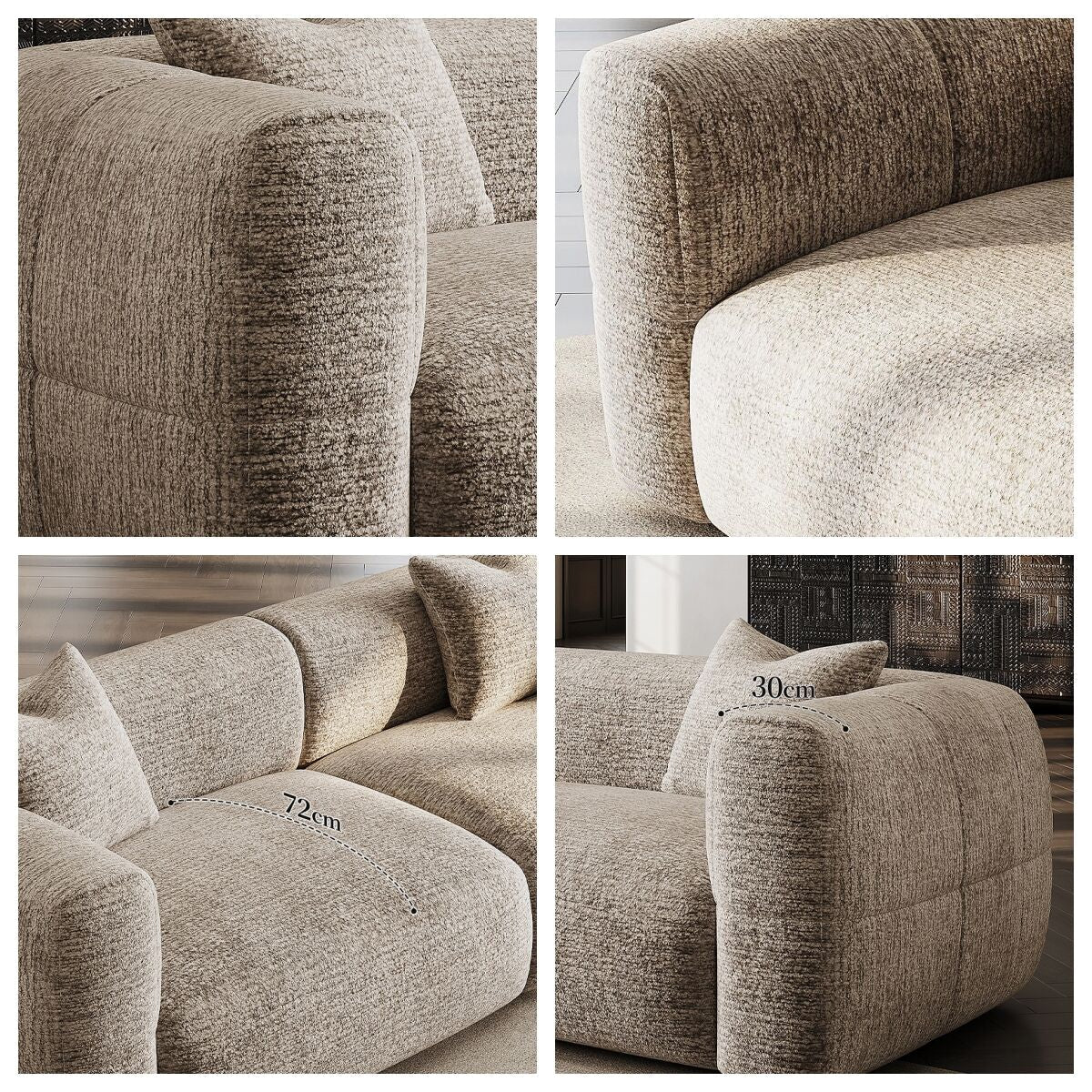 JOY Home Light Luxury Fabric Cloud Shaped Sofa set for Livingroom