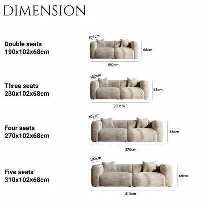JOY Home Light Luxury Fabric Cloud Shaped Sofa set for Livingroom