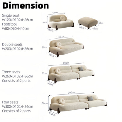 JOY Home Light Luxury Fabric Cloud Shaped Sofa set for Livingroom