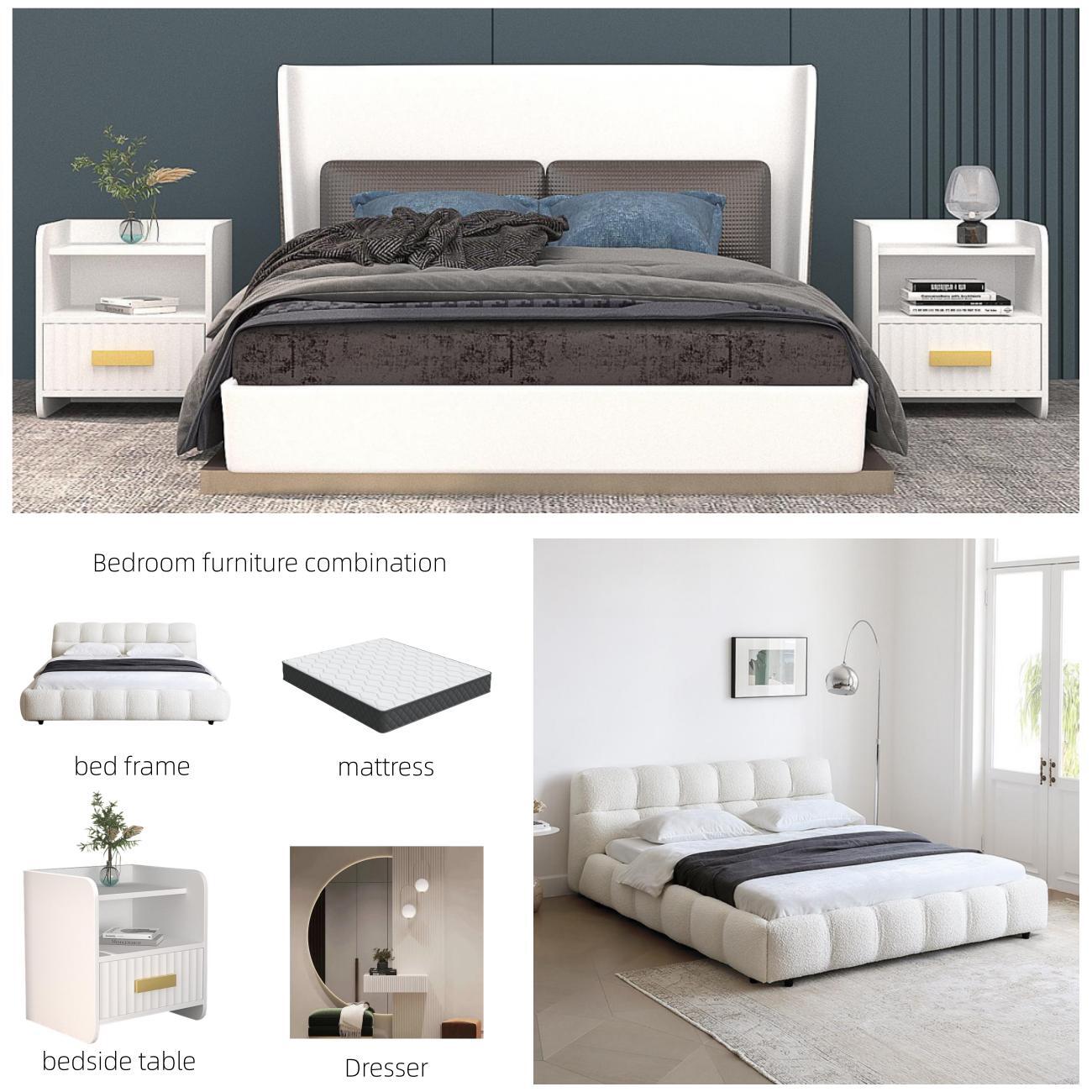 JOY Home Bedroom Furniture Bed Frame with Mattress Bedside table Dresser