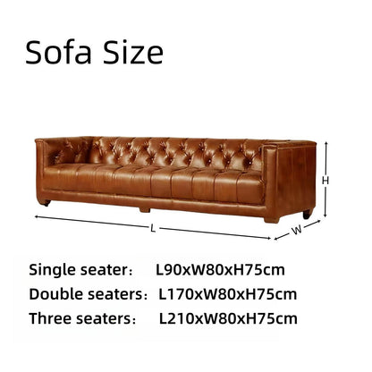 Modern PU Leather Sofa | Easy-Clean Brown 1-3 Seater for Office & Home