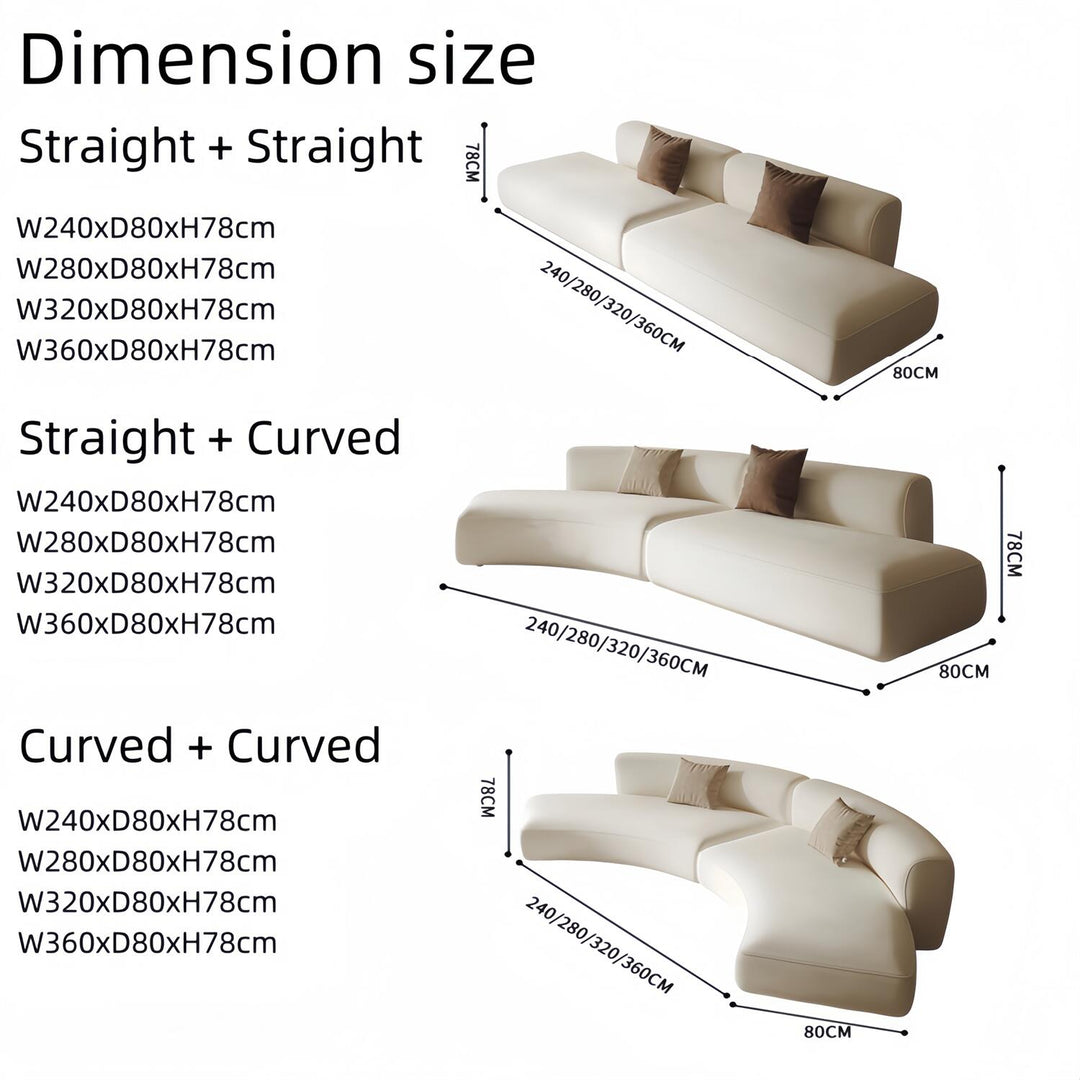 JOY Home Light Luxury Linen Cotton  Fabric Cloud Shaped Sofa set for Livingroom