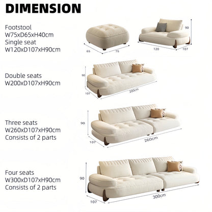 JOY Home Light Luxury Fabric Cloud Shaped Sofa set for Livingroom