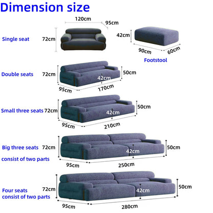 JOY Home Fleece Fabric Overstuffed Multifunction Cloud shaped Sofa Chair set for Livingroom Office