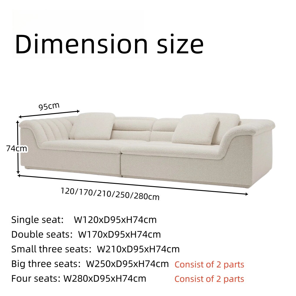 JOY Home Fleece Fabric Overstuffed Multifunction Cloud shaped Sofa Chair set for Livingroom Office