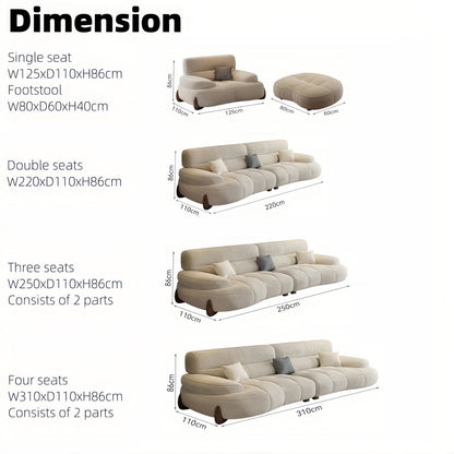 JOY Home Light Luxury Fabric Cloud Shaped Sofa set for Livingroom